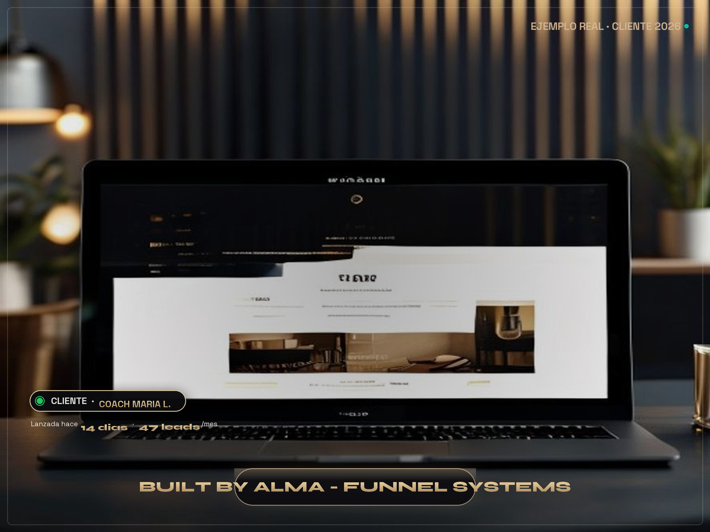Ejemplo landing cliente construida por ALMA Funnel Systems